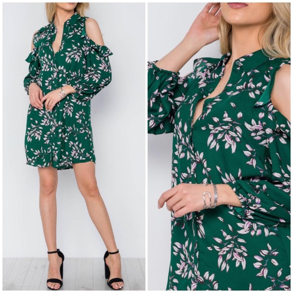 Collective Concepts Stitch Fix Green Floral Dress - Picture 1 of 4